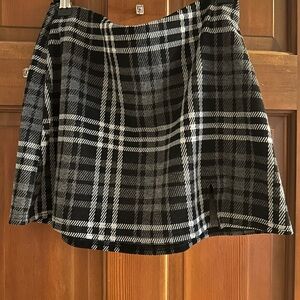 Plaid Black and White Skirt